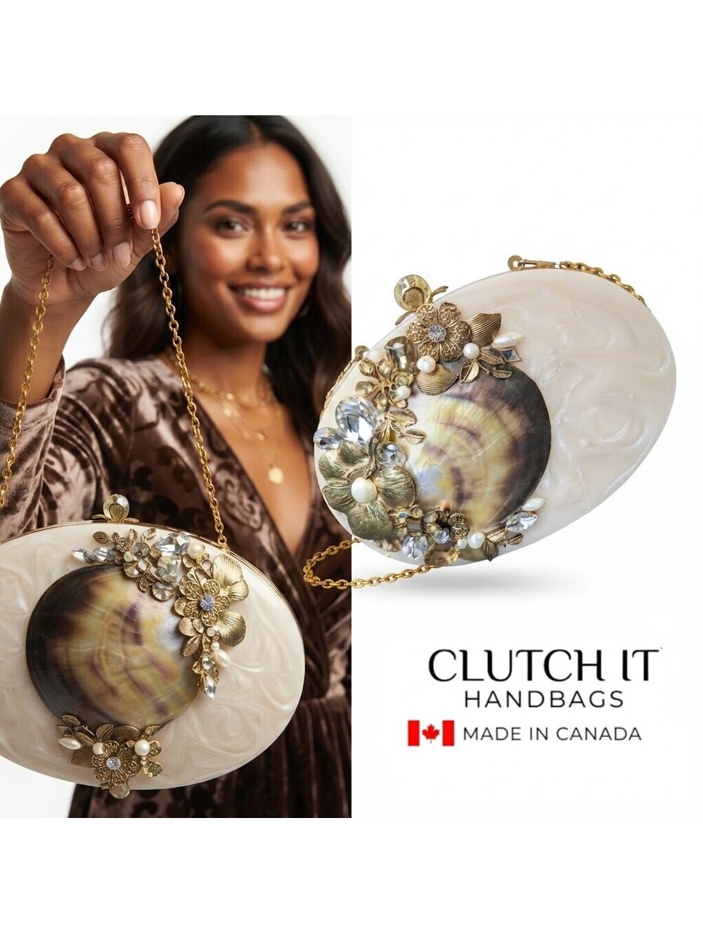 Clutch It Handbags Ariel Women Pearl Clutch Handbag Canada